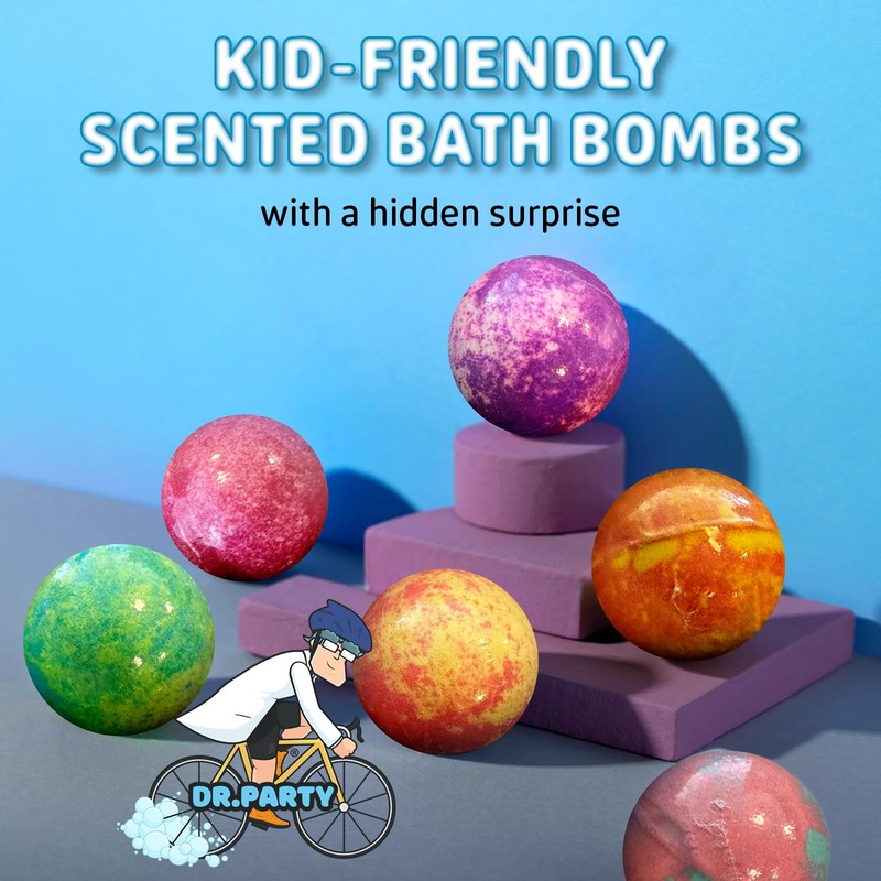 6-Pack Fun & Fizzy Bath Bombs for Teens – Vibrant