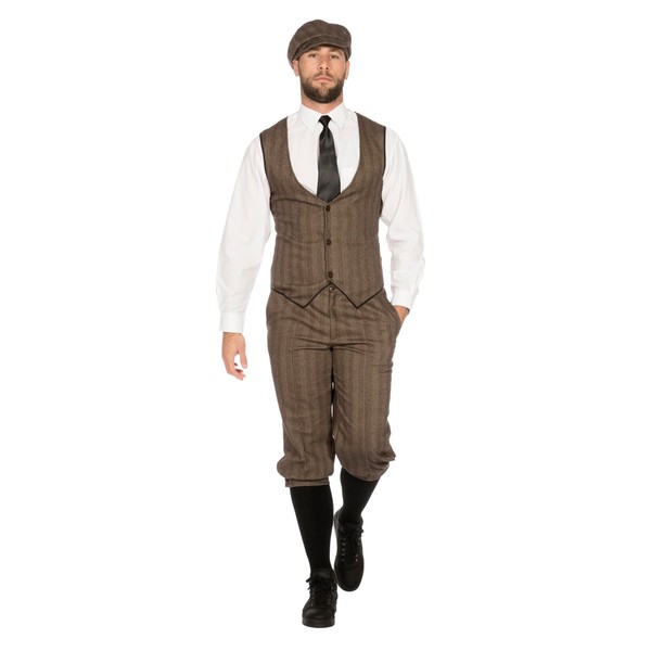 shoperama 20s Peaky Blinders Suit Knickerbocker Men's Costume Black and