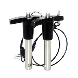 NRC&XRC Stainless Steel 304 Push-Button Quick Release Pin T Handle Lock Pins, Pin Dia 5/16IN(16MM).Usage Length 100MM(3.94in) with Lanyard Cable (2Pack, Specs(Dia)XLength:8*100mm)