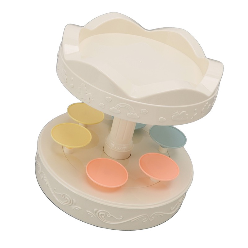 6 Trays 2 Tier Automatic Rotating Dessert Cupcake Display Table
