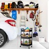 CAXXA 3-Tier Rolling Metal Storage Organizer - Mobile Utility Cart,