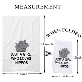 BDPWSS Hippo Kitchen Towel Hippopotamus Gift Hippo Lover Gift Just A Girl Who Loves Hippos Dish Towel Hippo Theme Gift (Girl Lover Hippos TW CA)