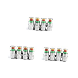 ULTECHNOVO 12pcs Car Tire Pressure Monitor Caps Accurate Sensor Indicator for Standard SUV Cars Coded Pressure Warning for Safe Driving Easy Installation