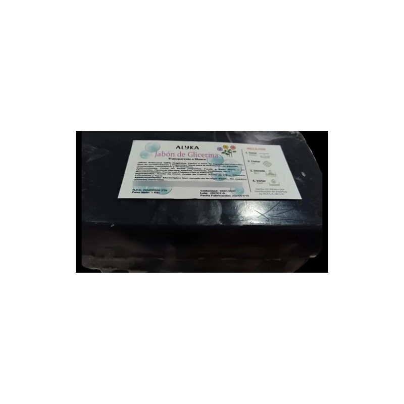 1 Kg Jabón De Glicerina Carbón Activado Con Extracto Menta