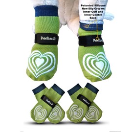 Medical Therapeutic Double Sided Non-Slip Cotton Dog Socks | PawFlex Comfy Pawz Silicone Grip on Inner Cuff No Twisting or Sliding Off | Senior & Disabled Dog Traction Control |Pet Paw Protection