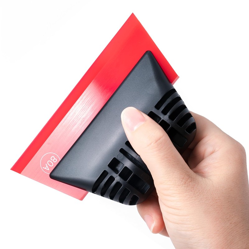 FOSHIO Red Small Squeegee Window Tint Squeegee, Non-Slip Handle Rubber