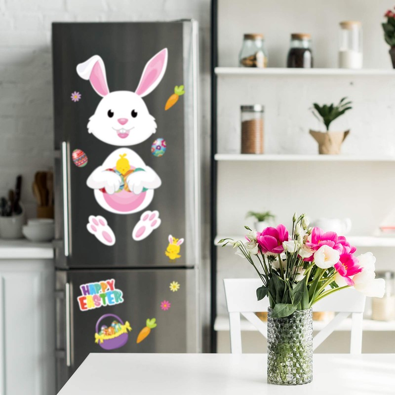 16 Pieces Happy Easter Bunny Refrigerator Magnets Fridge Magnet Sticker