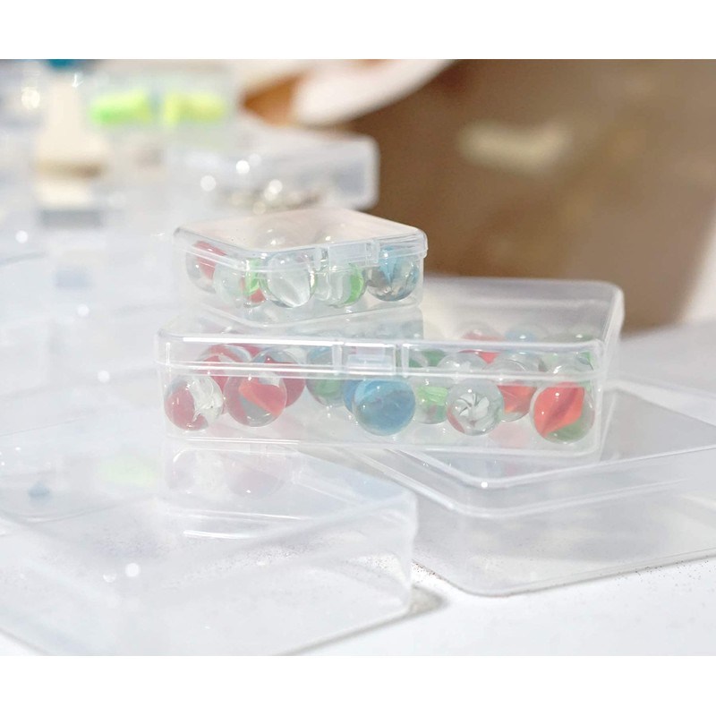 Kingrol 18 Pack Mini Clear Plastic Storage Containers with Lids,