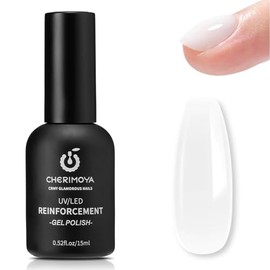 CHERIMOYA Gel UV LED de Refuerzo Nude Translúcido 15ml Reinforcement Builder Overlay Strengthener Gel Polish Soak Off, Fortalecedor Uñas Naturales Déb