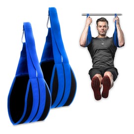 Hanging Ab Straps For Pull Up Bar, Exercise Equipment For Rip Resistant And Padded Arm Support For Ab Workout, Ab Sling Straps For Knee & Leg Raises, For Men And Women (Blue)