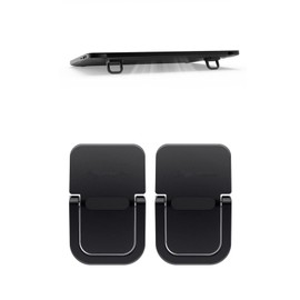 Keyboard Stand for Computer, Mini Invisible Laptop Kickstand for Desk Computer Keyboard MacBook Notebook Stand Riser Aluminum (2PCS) (Black)