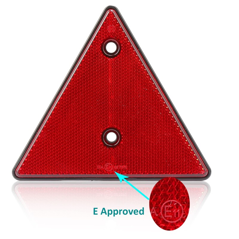 DARKGUARD Rectangular Reflectors, Screw-on, White, Square Reflector, Screw-On E9 Mark,