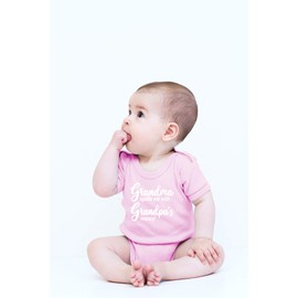 CBTwear Grandma Spoils Me With Grandpa's Money Baby Bodysuit Cute Newborn Clothes Unisex Humor Romper (6 Months, Pink)