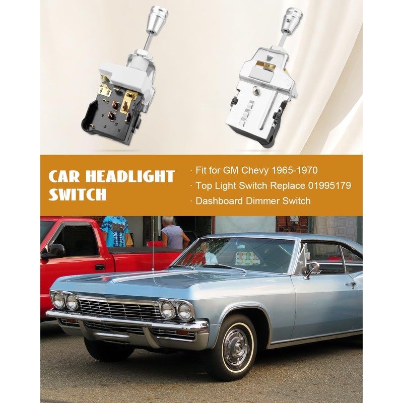 D1588 Headlight Switch Replacement Fit for GM Chevy 1965 1966