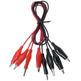 LRONG 4PCS Crocodile Alligator Clips Test Leads Set Multimeter Test Leads Set Double-end Clamp Electrical Cable Connector Wire Circuit Experiment, 50cm (2 red and 2 Black)