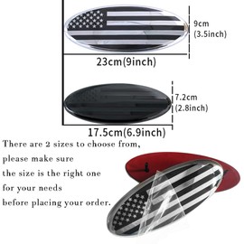 ontto 1 Piece 6.9 Inch US Flag Car Front Grille Bumper Emblem Badge Fit for F150 F250 F350 Edge Explorer Ranger Expedition Tailgate Replacement Cover Silver