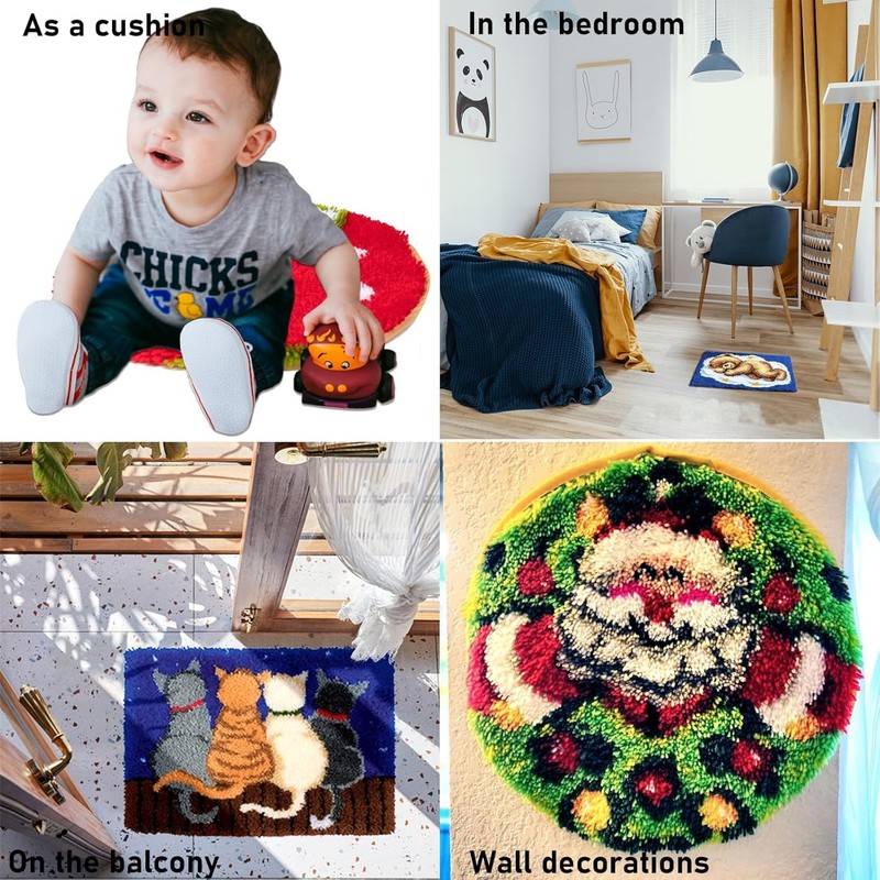 Raixleb Latch Hook Kits Rug Pattern Printed 20" X 20"