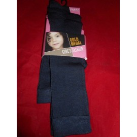 Gold Medal 3 Pair Gold Medal Dark Navy Girl Women  School Uniform Knee High Socks 6-8 1/2