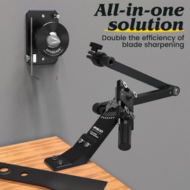 SporGain Lawn Mower Blade Sharpener & Lawn Mower Blade Balancer, 15°-45° Adjustable Mower Blade Sharpener and High Precision Magnetic Mower Blade Balancer for Many Types of Mower Blade, Black