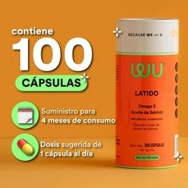 WU Nutrition® LATIDO | Omega 3 de Salmón (EPA - DHA) - 100 Cápsulas de 1000 mg | 4 meses de consumo | Aceite Puro de Salmón