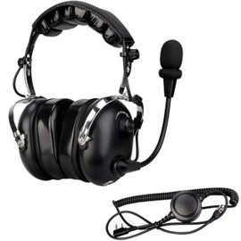 Retevis 2 Way Radio Noise Reduction Headset, Compatible with Retevis RT22 RT21 H-777 RT68 RT19 Baofeng UV-5R pxton Walkie Talkies, Walkie Talkie Earpiece with Adjustable Volume Knob Boom Mic (1 Pack)