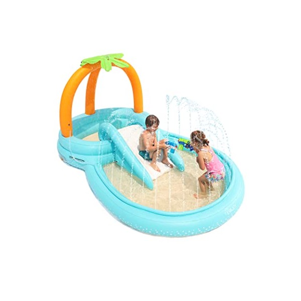 Kiddie Pool, Evajoy Inflatable Play Center Kids Pool with Slide,