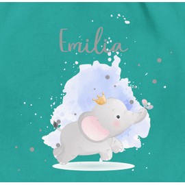 Geschenk mit Namen personalisiert by Shirtracer - Gym Bag Backpack - Animals - Elephant Elephants, 05 Turquoise