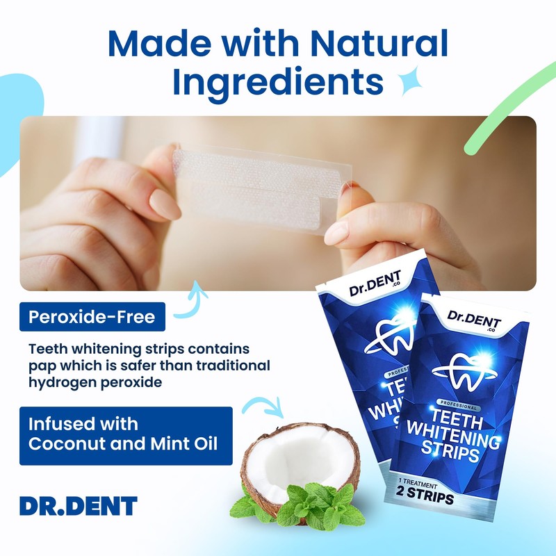 DRDENT Professional Teeth Whitening Strips, 7 Treatments, Safe for Enamel,