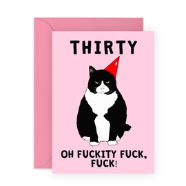 Central 23 30th Birthday Card for Men Women - Thirty Grumpy Cat - Wife Husband Birthday Card - Happy Thirtieth Birthday Cards for Male Female Friends - Coming