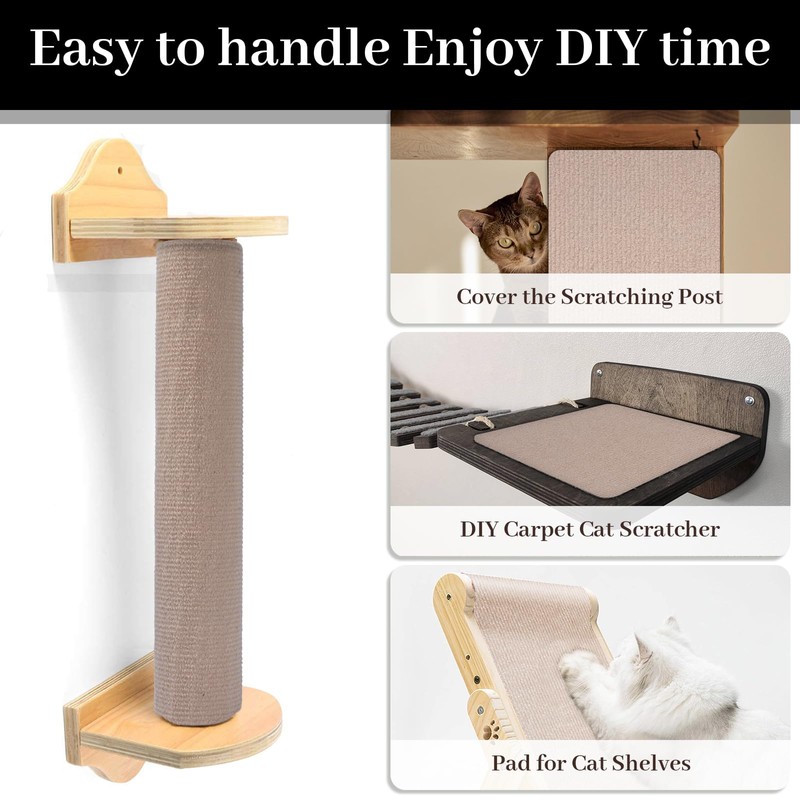Uranshin Trimmable Cat Scratch Mat pad Self-Adhesive Cat Scratching Post