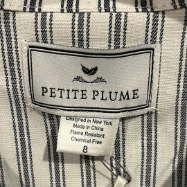 Petite Plume Navy French Ticking Cozy Cotton Blend Striped Kids Pajama Set
