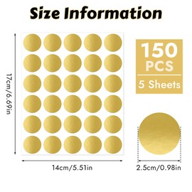 Make Your Own Scratch Cards, Pack of 150 Scratch Stickers Round, Gold Scratch Labels 2.5 cm, Surprises Scratch Stickers, Scratch Off Label for Game, Voucher, Scratch Cards