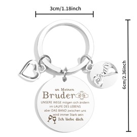 Aridantrp Gift for Brother Gift Brother Gifts for Brother Christmas Gift Brother Keyring Gift Brother Christmas Gifts Brother Christmas Gifts Brother Christmas Gifts for Brother, silver