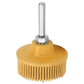 Fafeicy 2 Inch Bristle Disc, Emery Rubber Abrasive Brush Polishing Grinding Wheel Fit for Burr Rust Removal(Yellow), Abrasives