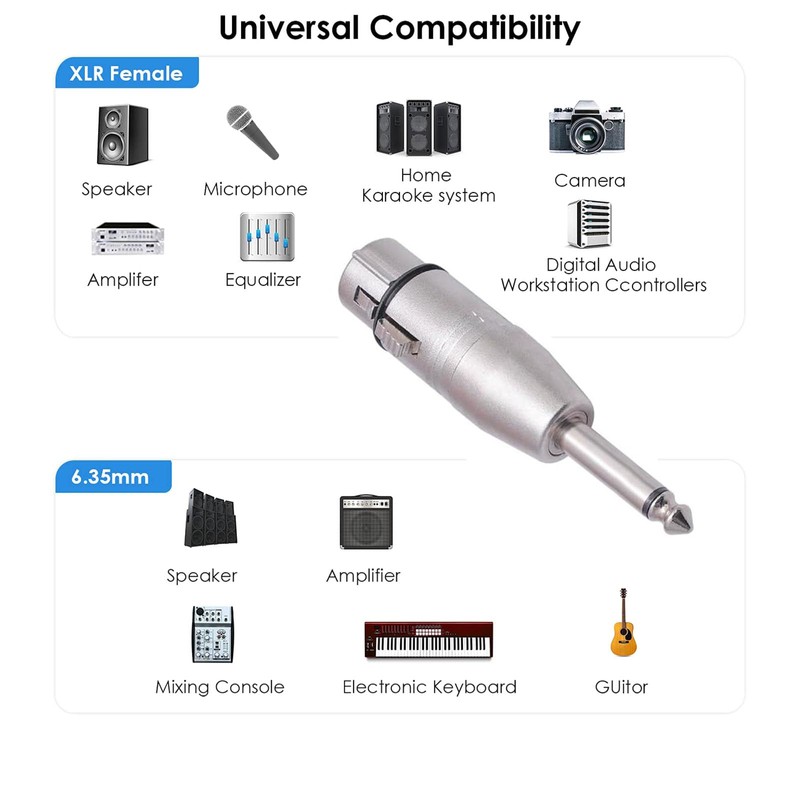 Sairps XLR hembra a 1/4 estéreo equilibrado conector de audio
