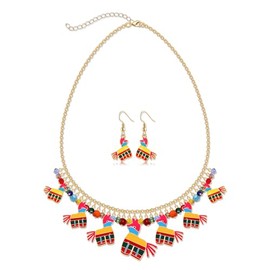 JERTOCLE Derby Jewelry Sets Horseshoe Pendant Necklace Earrings for Women Kentucky Derby Horse Racing Day Outfit Accessories, one size, Metal, No Gemstone