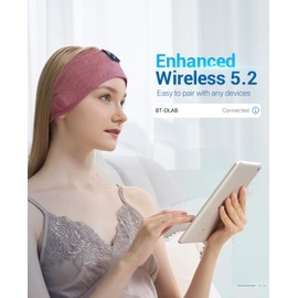 Voerou Bluetooth Headband Adjustable Sleep Headphones, Lightweight Sports Headband, Comfy Band Wireless Headphones Perfect for Sleep,Workout,Tennis,Yoga,Travel,Insomnia,Thanksgiving Christmas Gifts