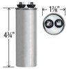 45 uf MFD 370 VAC Replacement Round Run Capacitor #