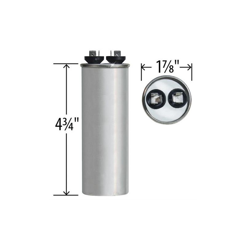 45 uf MFD 370 VAC Replacement Round Run Capacitor #