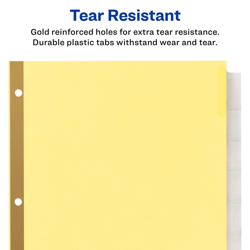 Avery 8-Tab Binder Dividers, Insertable Clear Big Tabs, 1 Set