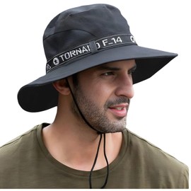 Sombrero para el Sol，Sombrero para el sol para hombre，Sombreros del Sol para Hombre，UPF 50+，Plegable,Transpirable，Impermeable, Proteccion Solar UV Gorras para Senderismo,Pesca，Camping(Negro)