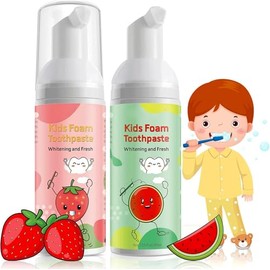 Foam Toothpaste Kids, Kids Mouthwash with Fruit Flavor - Toddler Toothpaste Age for Children, 360ºCare Natural Anti-Cavity Formulas with Fluoride for 