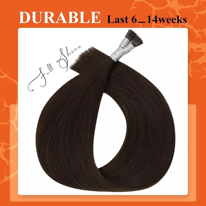 Full Shine Extensiones Cabello Natural 40gr 16in 50pz Marrón Oscuro