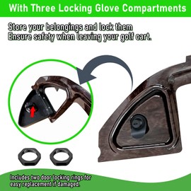 Shu-Ran Golf Cart Dashboard Compatible with 2008.5-Up Club Car Precedent Tempo Onward Golf Cart, Precedent Dash Kit with Storage Compartments Wood Grain Dash