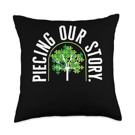 Aesthetic by KnowWhy Tees Co. Family Piecing Our Story Classic Connections Nature Puzzle F Throw Pillow, 18x18, Multicolor