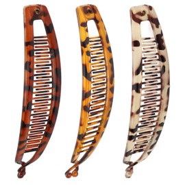 Large Banana Hair Clips for Women, 3 Pcs 5.9 Inch Non-Slip & Strong Hold Banana Clip, Tortoise Shell Hair Clip for Women Girls