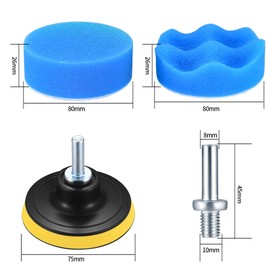 15 Pcs Car Polishing Pads for Drill, Car Polishers and Buffers Sponges Wool Buffing Pads, for Cordless Screwdrivers, Polishing Machines, Auto Polisher, Sanding, Waxing, Drill Attactment