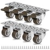 Small Caster Wheels 1 Inch Low Profile Swivel Plate Casters