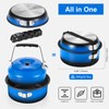 Odoland 5pcs Camping Cookware Mess Kit, Non-Stick Lightweight Pot Pan
