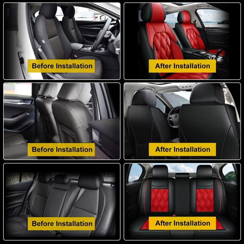 AOMSAZTO Car Seat Covers,Full Set 5 Seats Custom Fit for